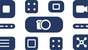 Vector icon representing modular software components, clean and t