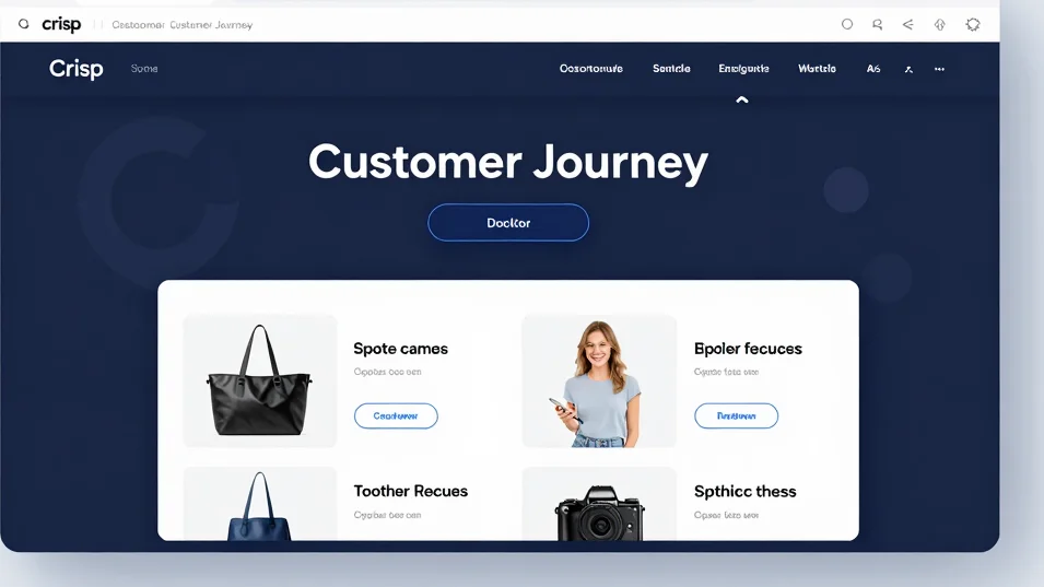 Crisp UI mockup of a personalized customer journey interface on a