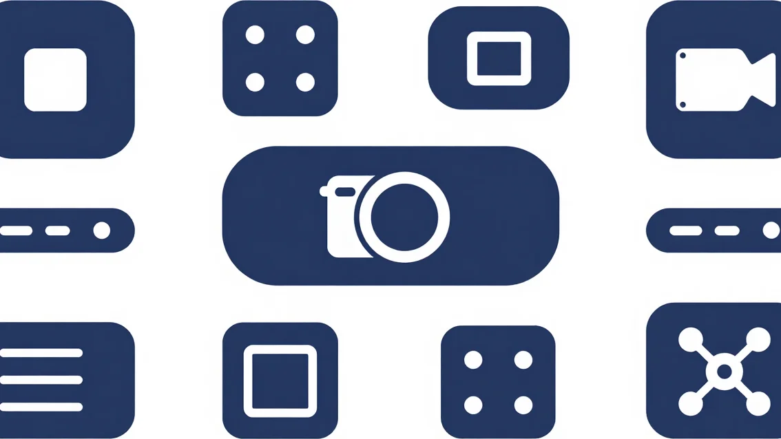 Vector icon representing modular software components, clean and t